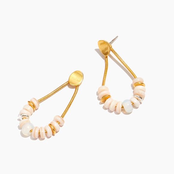 Madewell Jewelry - Madewell Mother of Pearl Beaded Gold Stud Earrings